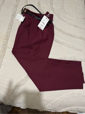 Women’s Tailored Dress Pants - Burgundy